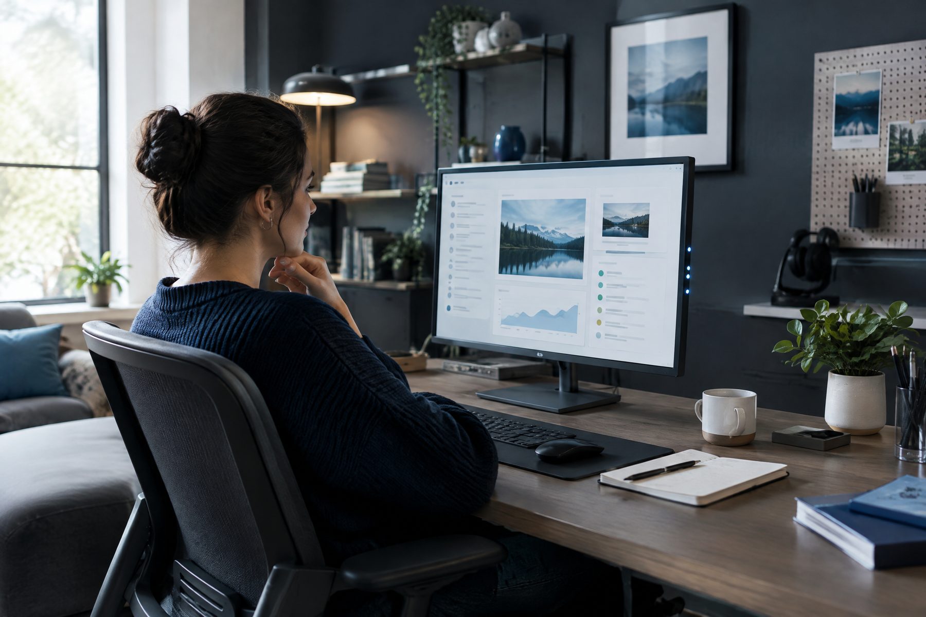 Professional reviewing a calm organized notification workflow